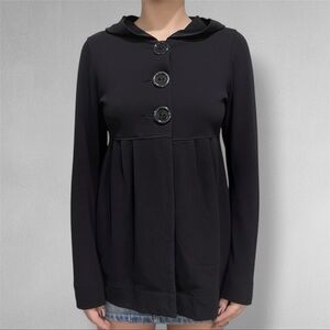 Vintage INC International Concepts Black Button-Front Blouse